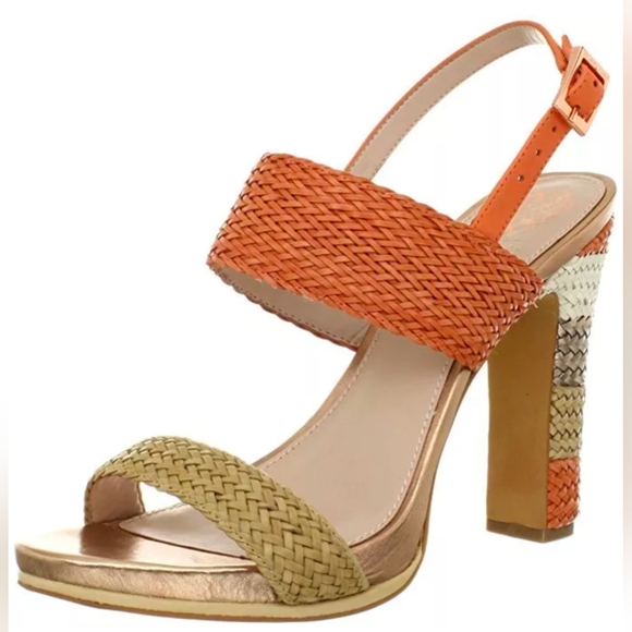 Vince Camuto Shoes - Vince Camuto Adrien Coral leather heel Sandals size 9.5